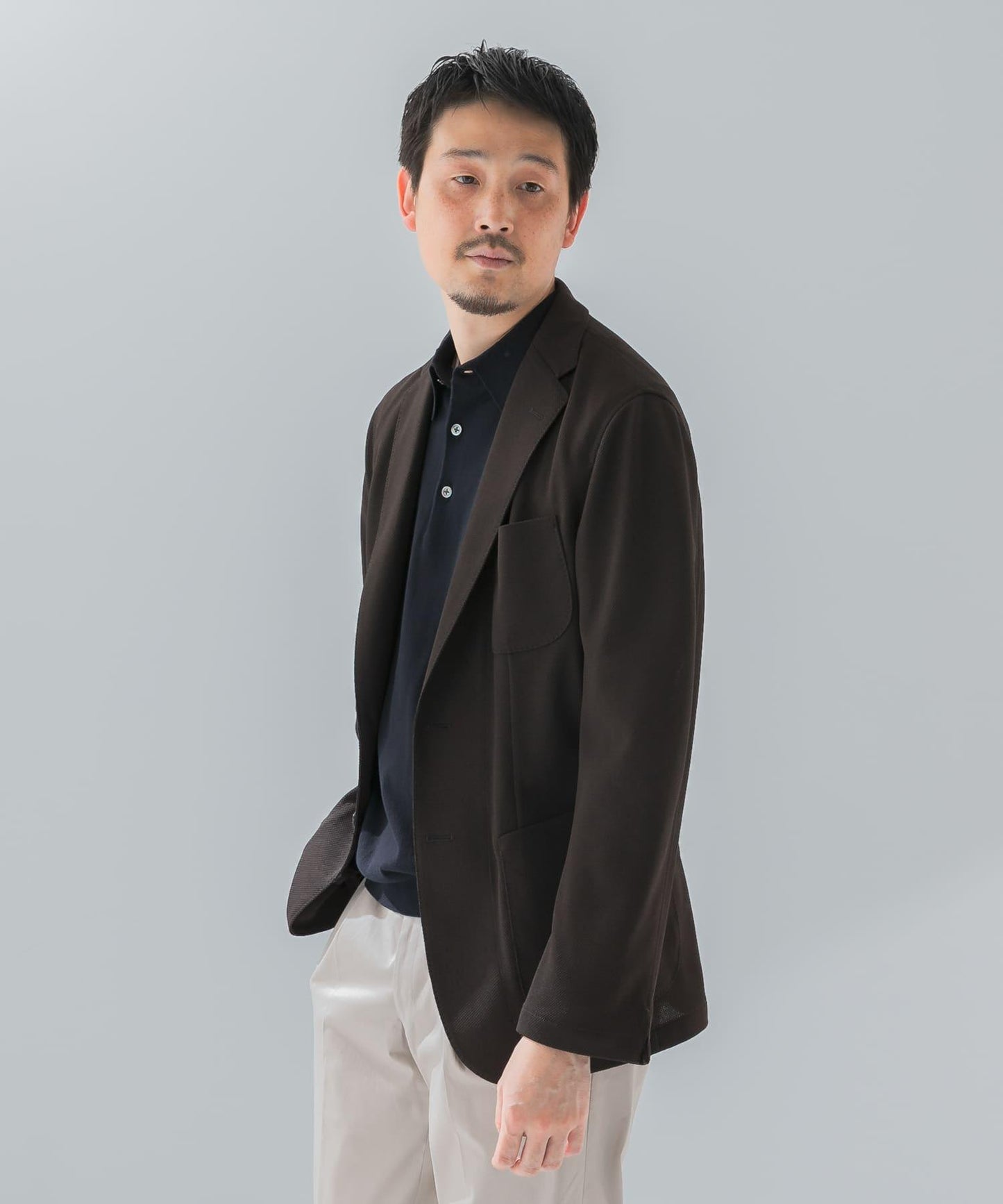「易護理/速幹」LIFE STYLE TAILOR 混色針織休閒西裝外套