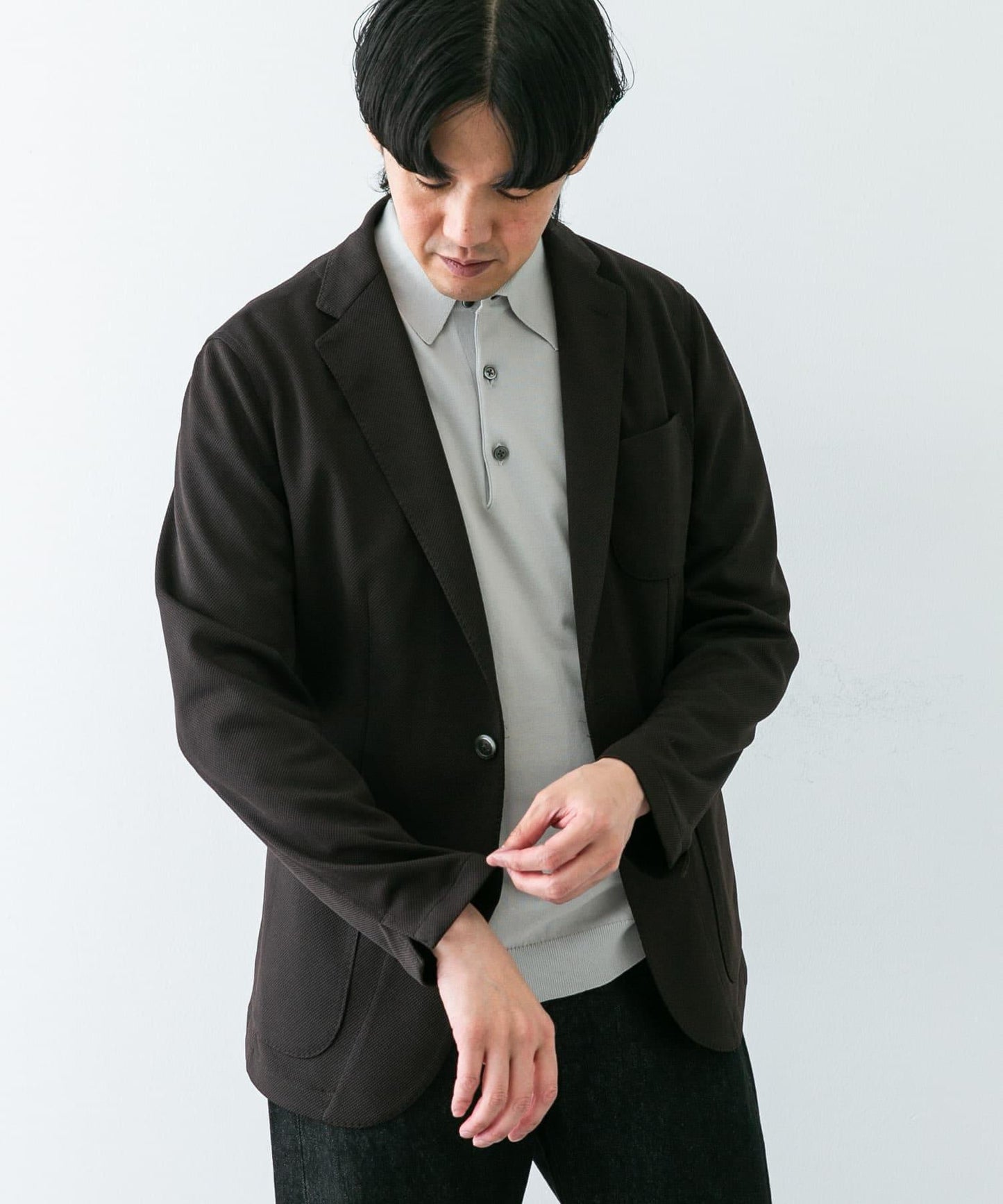 「易護理/速幹」LIFE STYLE TAILOR 混色針織休閒西裝外套