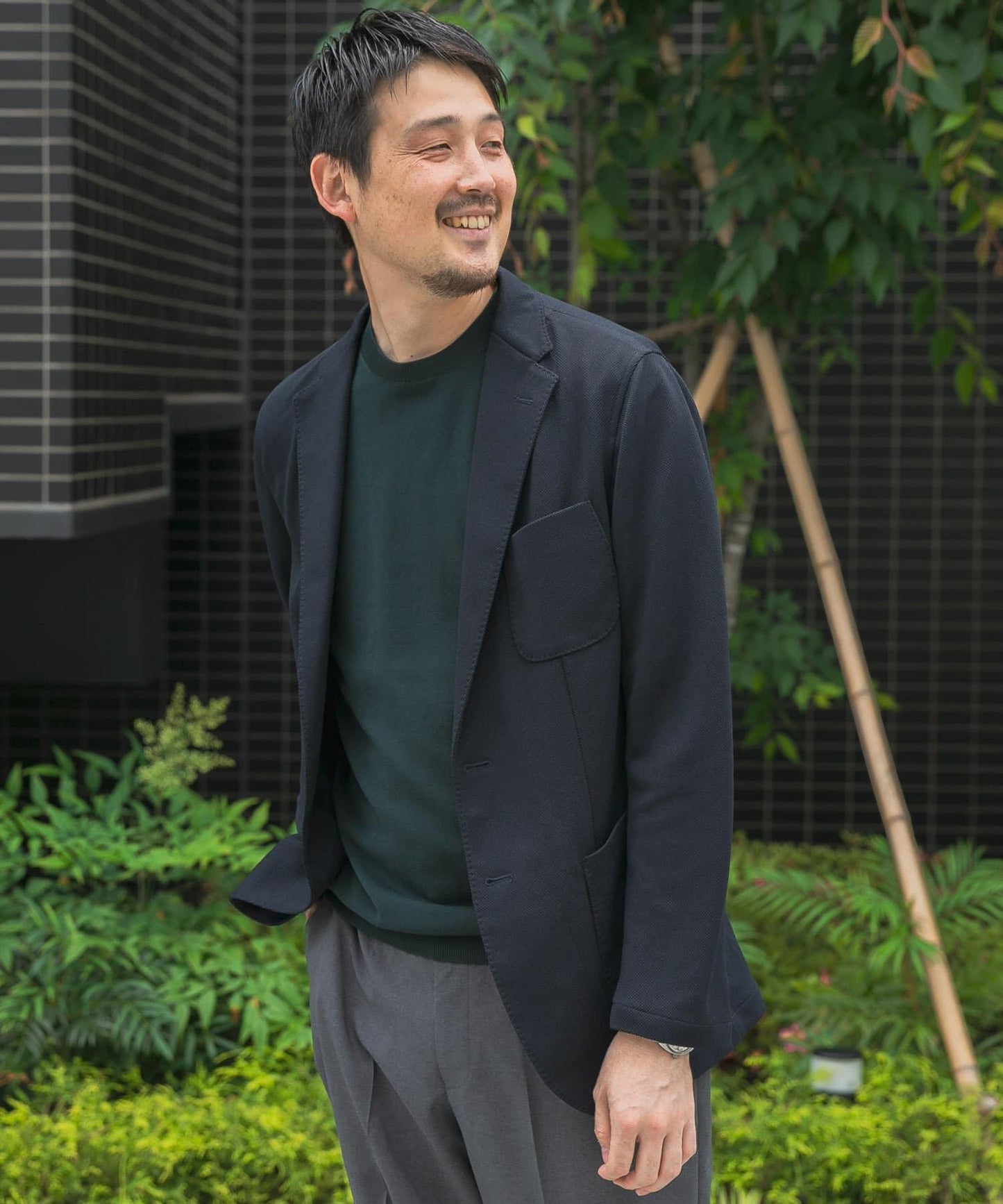 「易護理/速幹」LIFE STYLE TAILOR 混色針織休閒西裝外套
