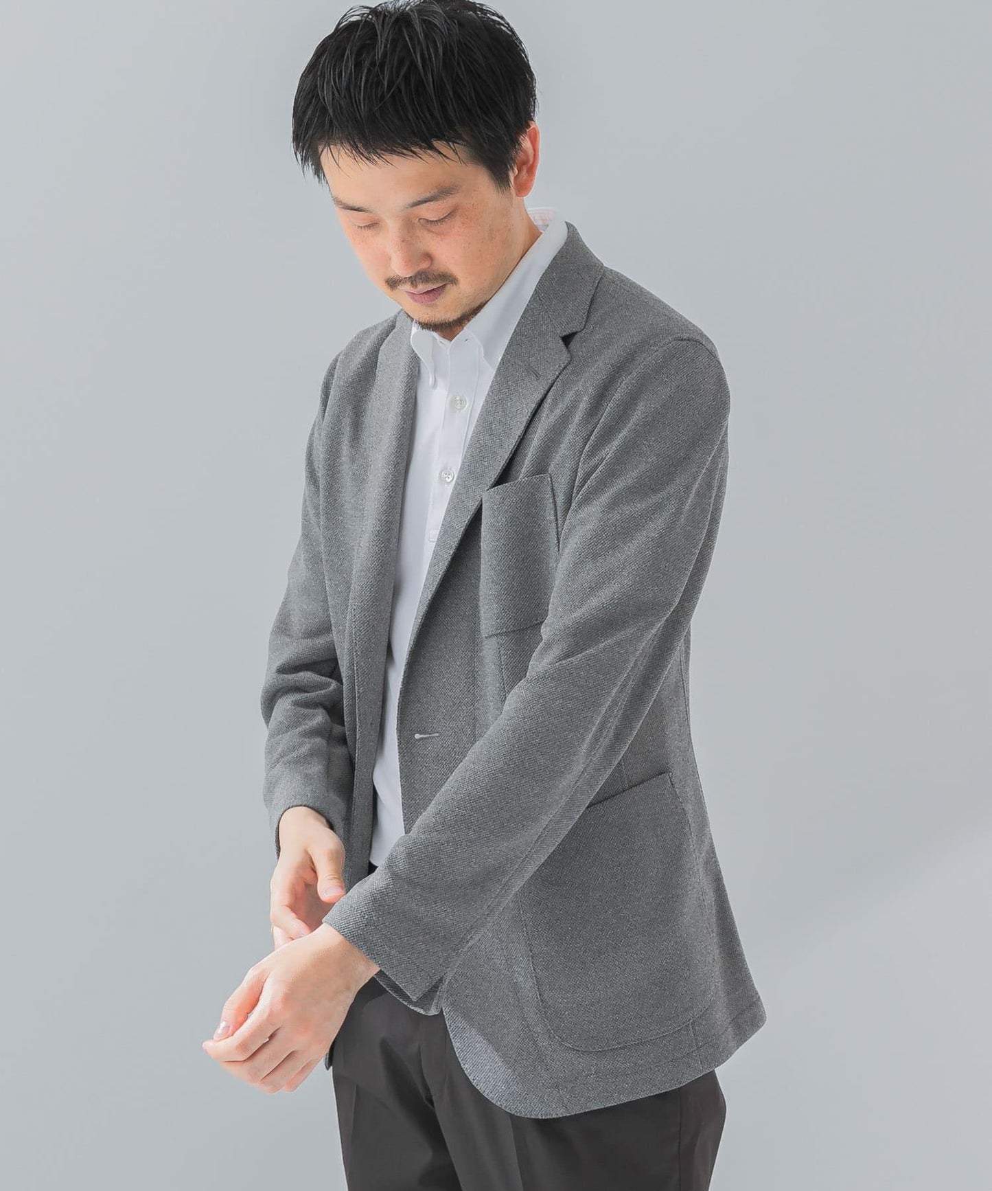 「易護理/速幹」LIFE STYLE TAILOR 混色針織休閒西裝外套