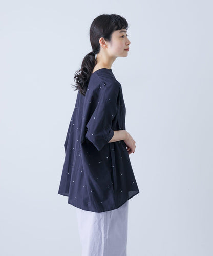 波點刺繡寬鬆套頭衫