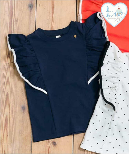 荷葉邊拼接上衣