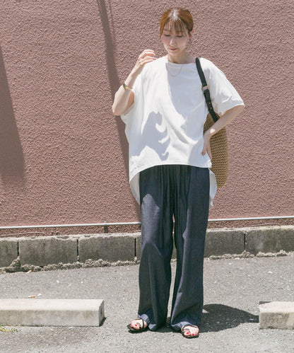 人造絲牛仔寬腿褲