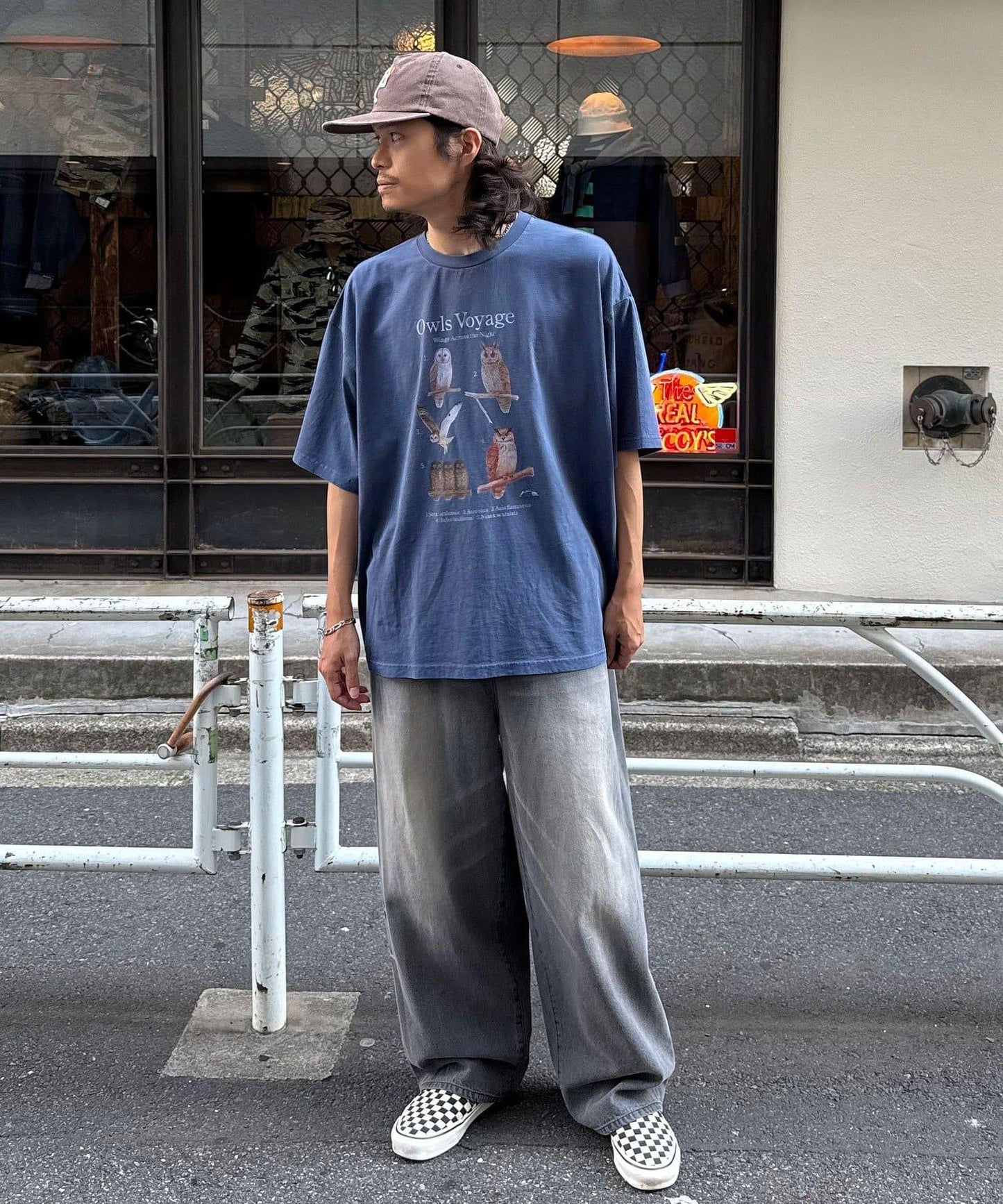 超大鬆緊牛仔褲