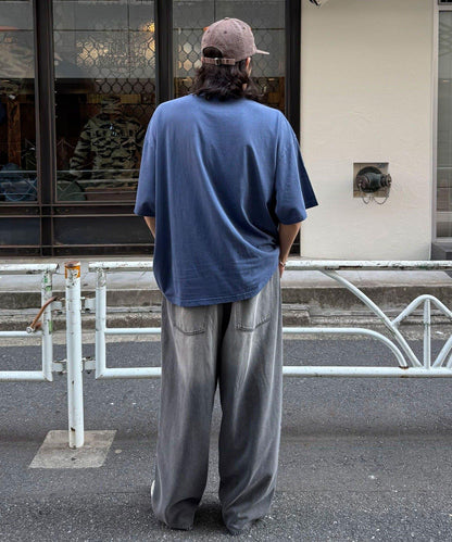 超大鬆緊牛仔褲