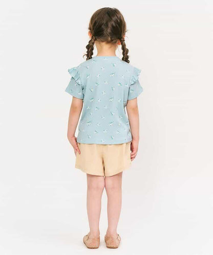 袖口荷葉邊T恤/七日風格