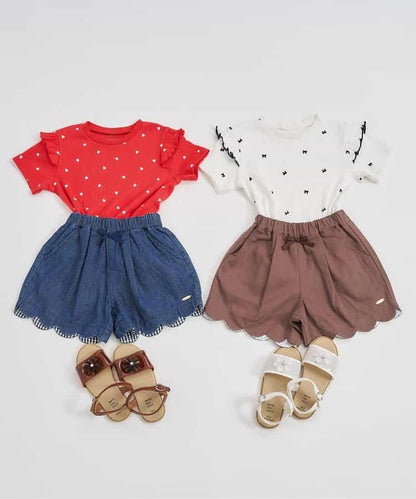 袖口荷葉邊T恤/七日風格