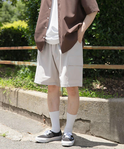 鬆緊腰休閒工裝短褲