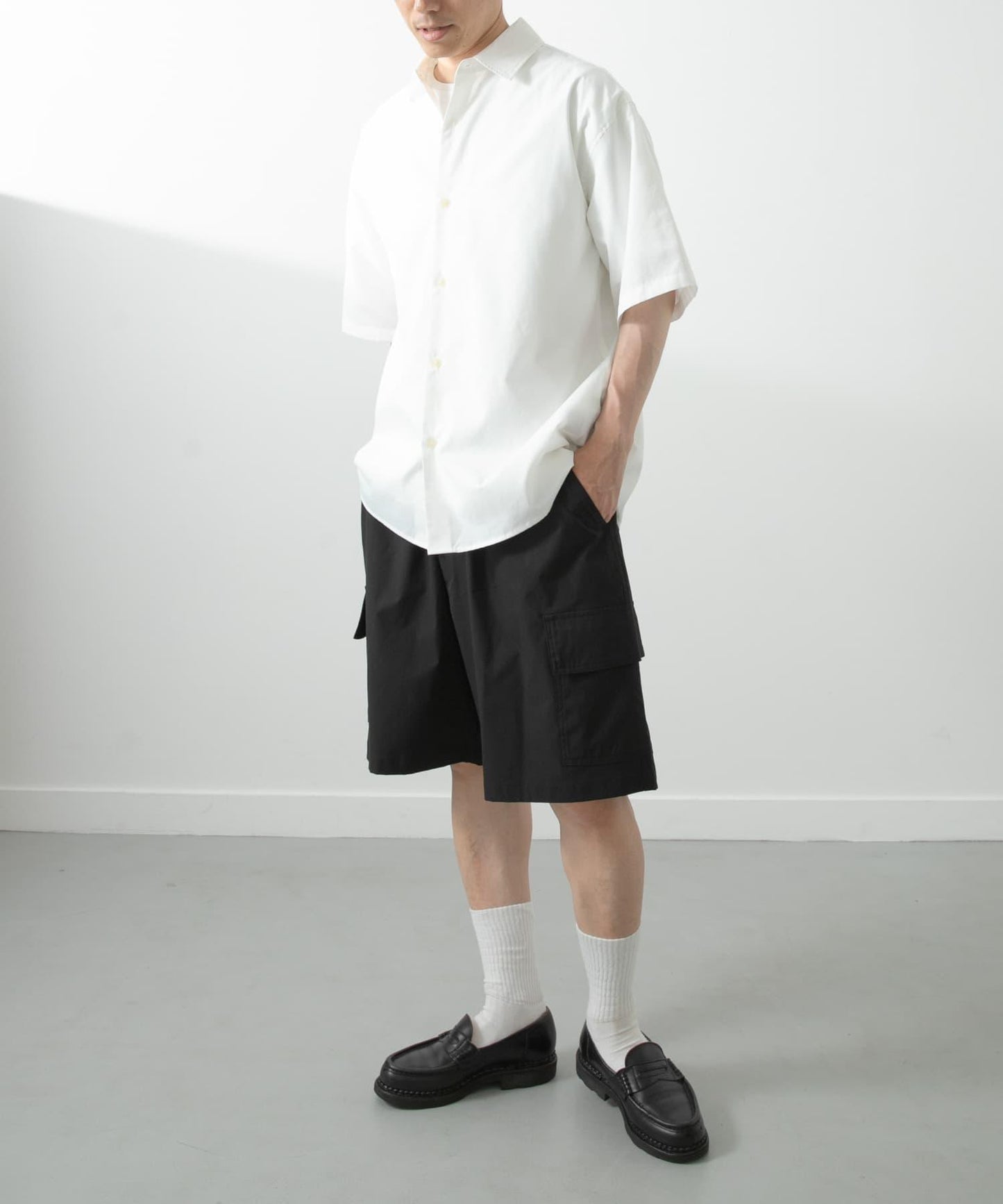 鬆緊腰休閒工裝短褲