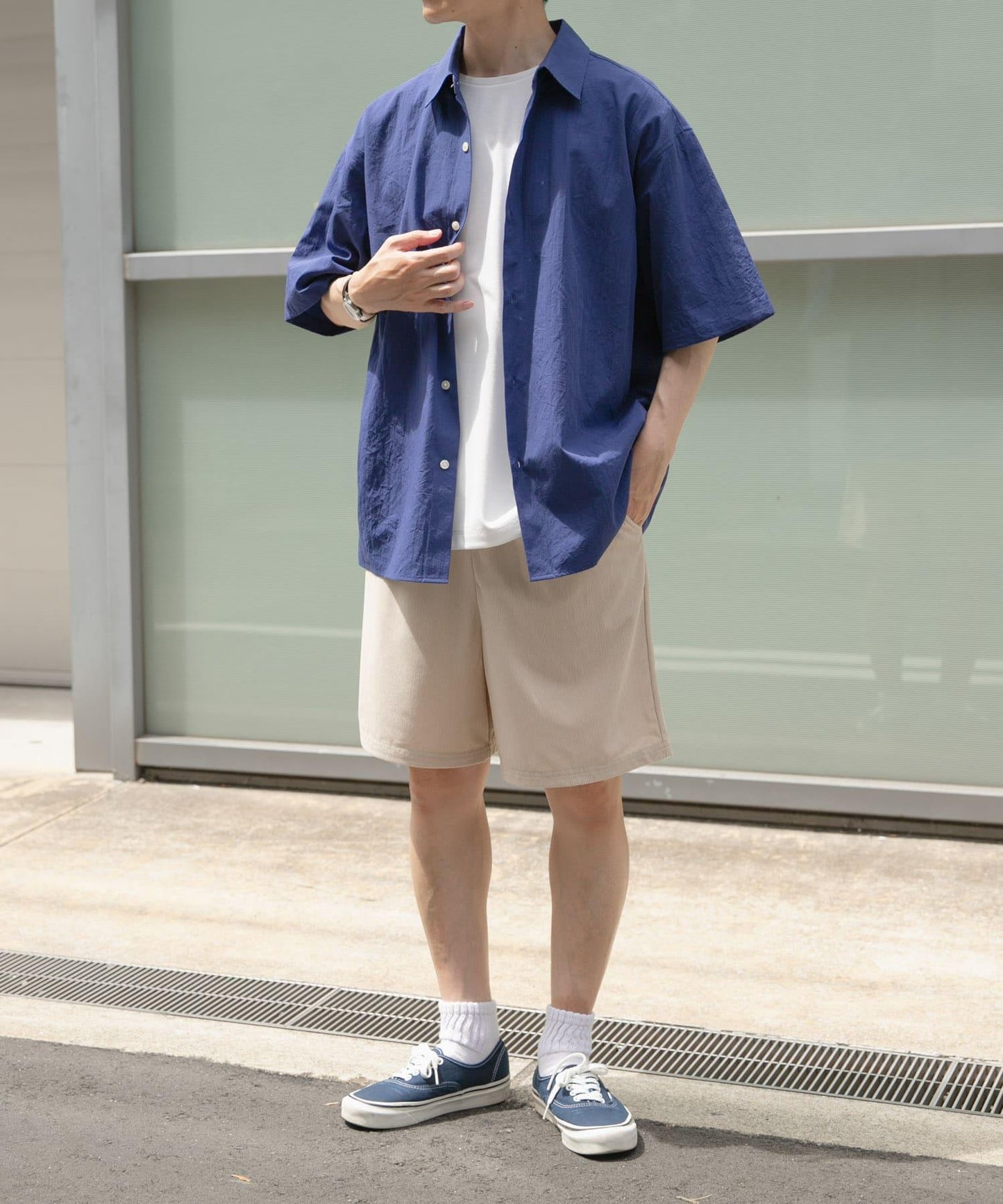 夏季燈芯絨休閒短褲