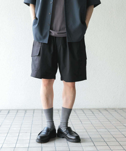 鬆緊腰休閒工裝短褲