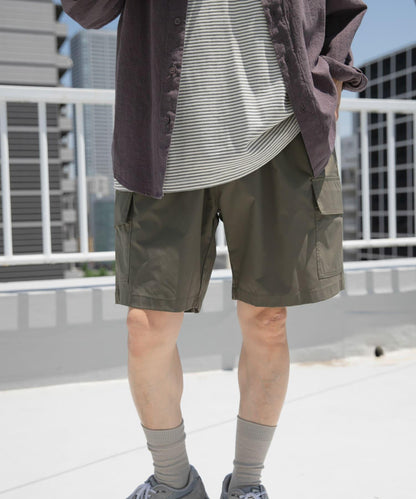 鬆緊腰休閒工裝短褲
