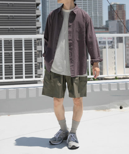 鬆緊腰休閒工裝短褲