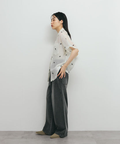 刺繡透視襯衫