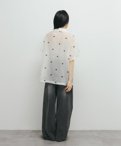 刺繡透視襯衫