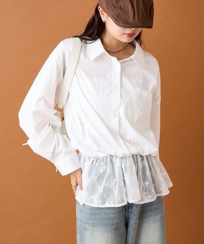 【mystic】蕾絲拼接襯衫