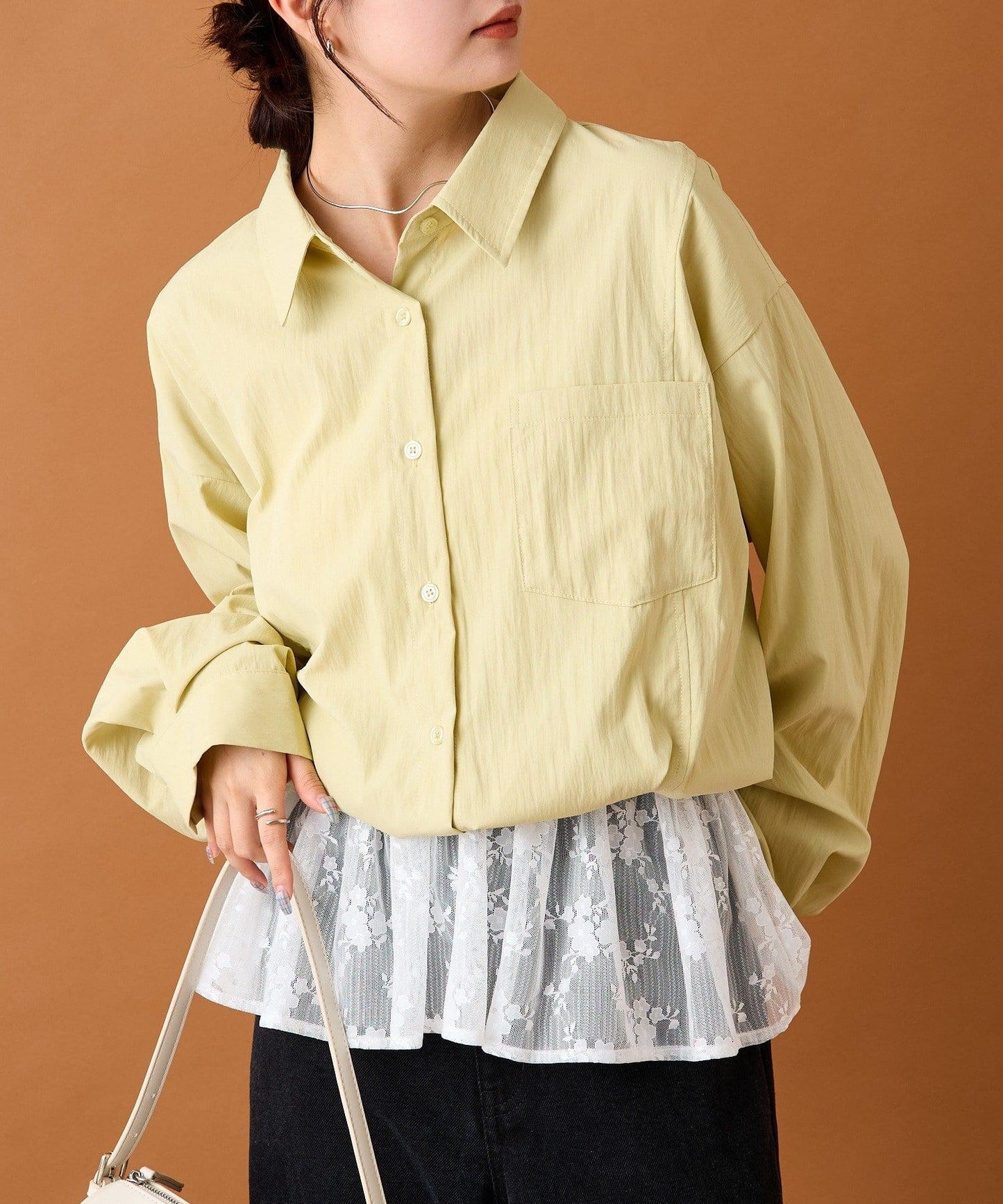 【mystic】蕾絲拼接襯衫