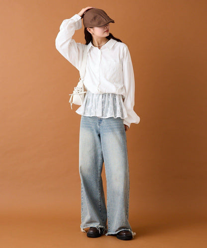 【mystic】蕾絲拼接襯衫