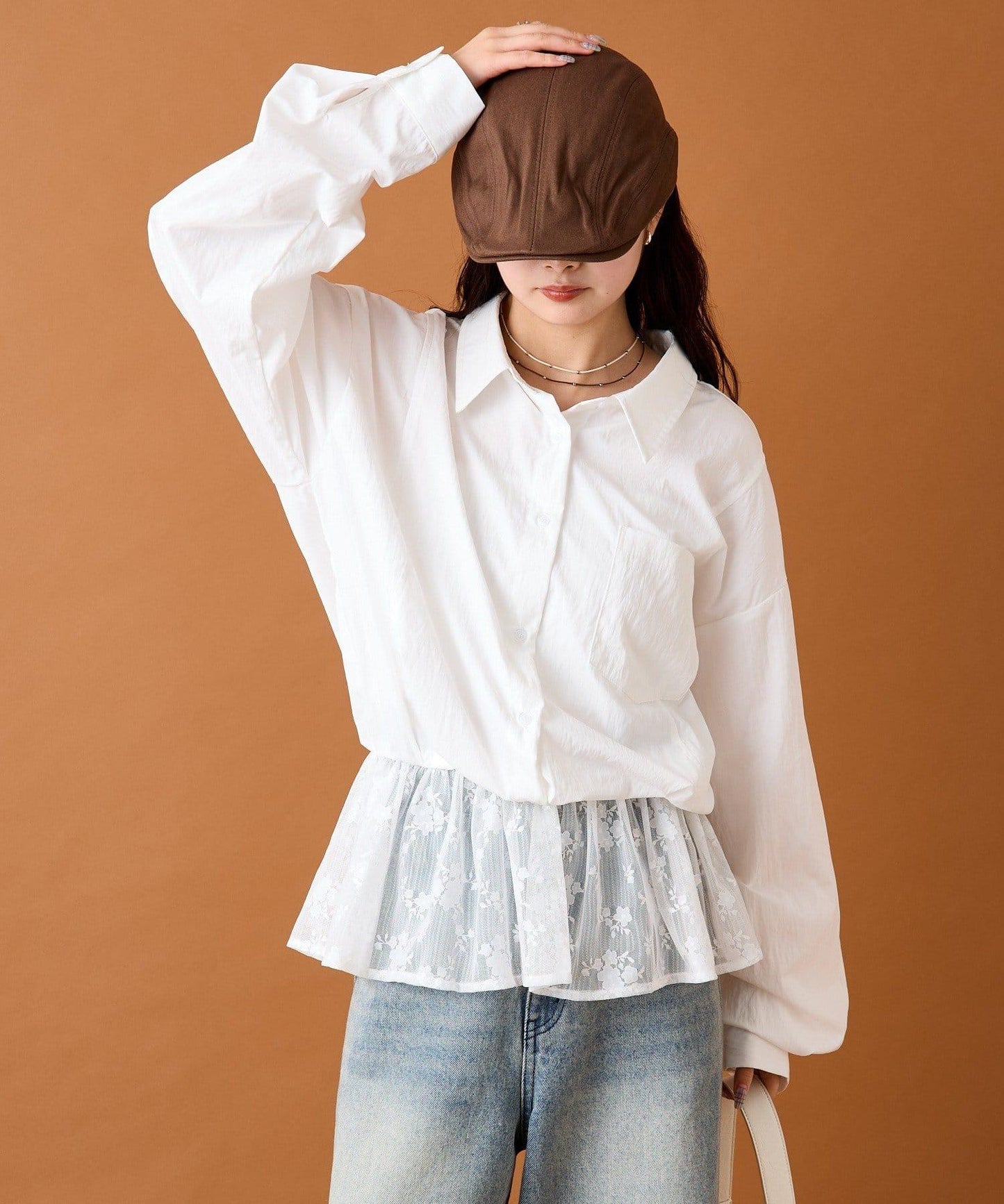 【mystic】蕾絲拼接襯衫
