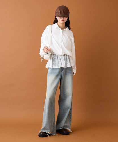 【mystic】蕾絲拼接襯衫