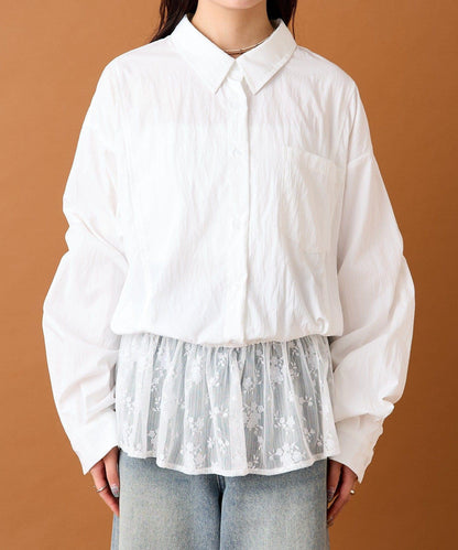 【mystic】蕾絲拼接襯衫