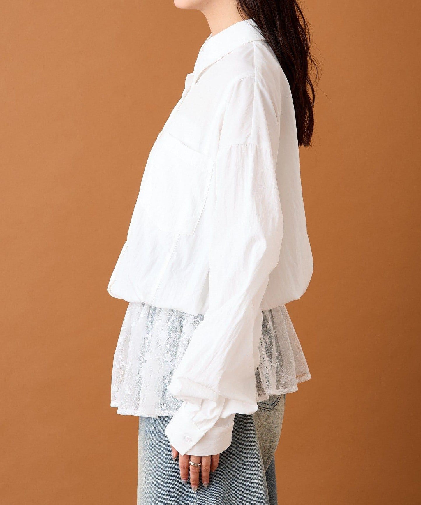 【mystic】蕾絲拼接襯衫