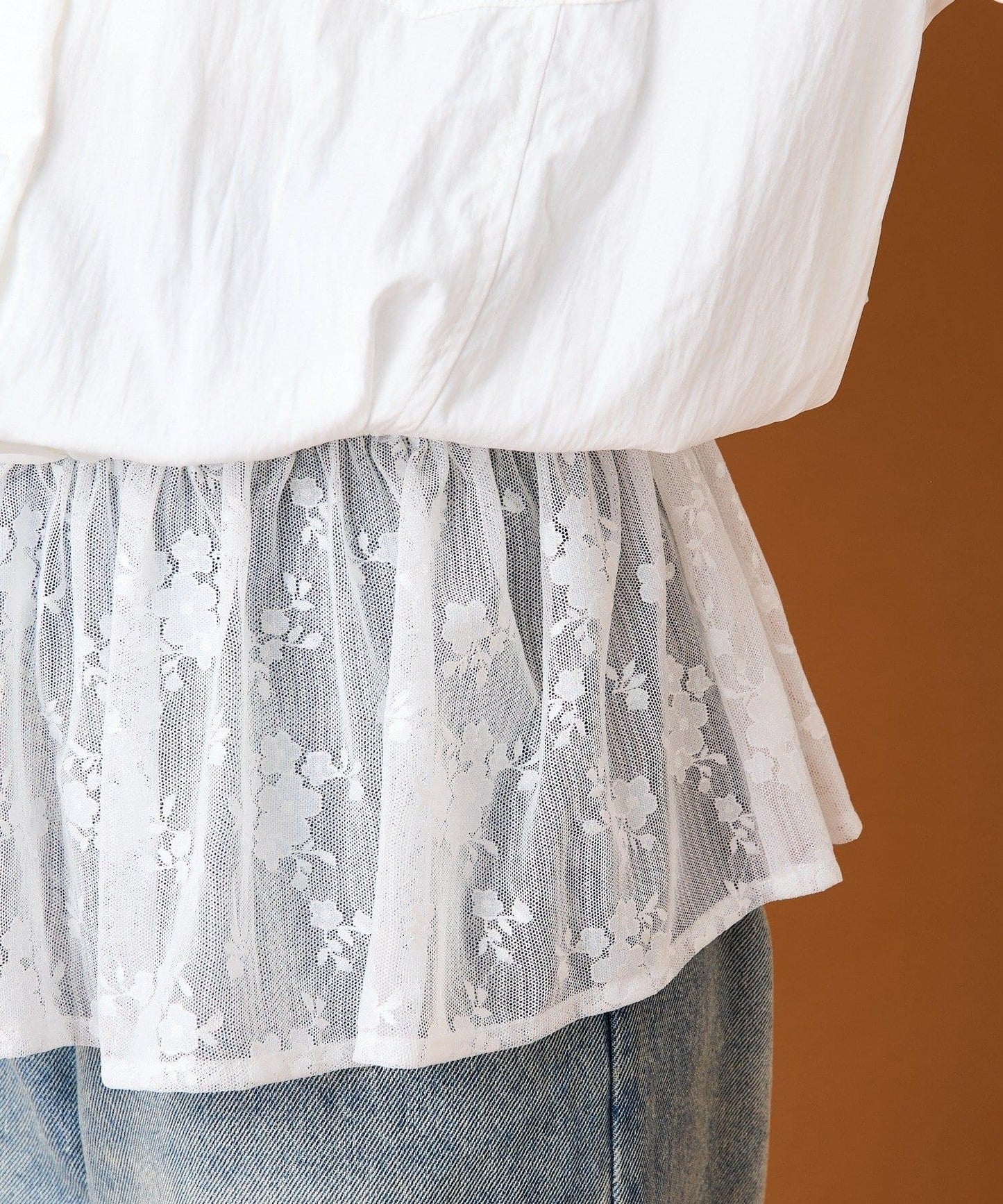 【mystic】蕾絲拼接襯衫