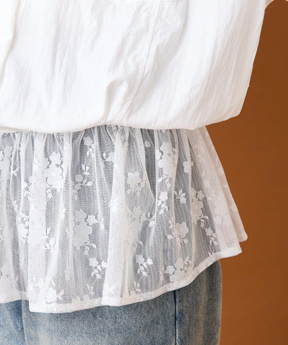 【mystic】蕾絲拼接襯衫