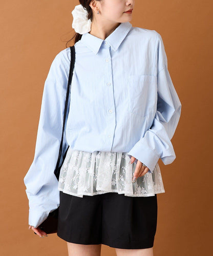 【mystic】蕾絲拼接襯衫