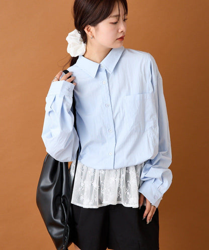 【mystic】蕾絲拼接襯衫