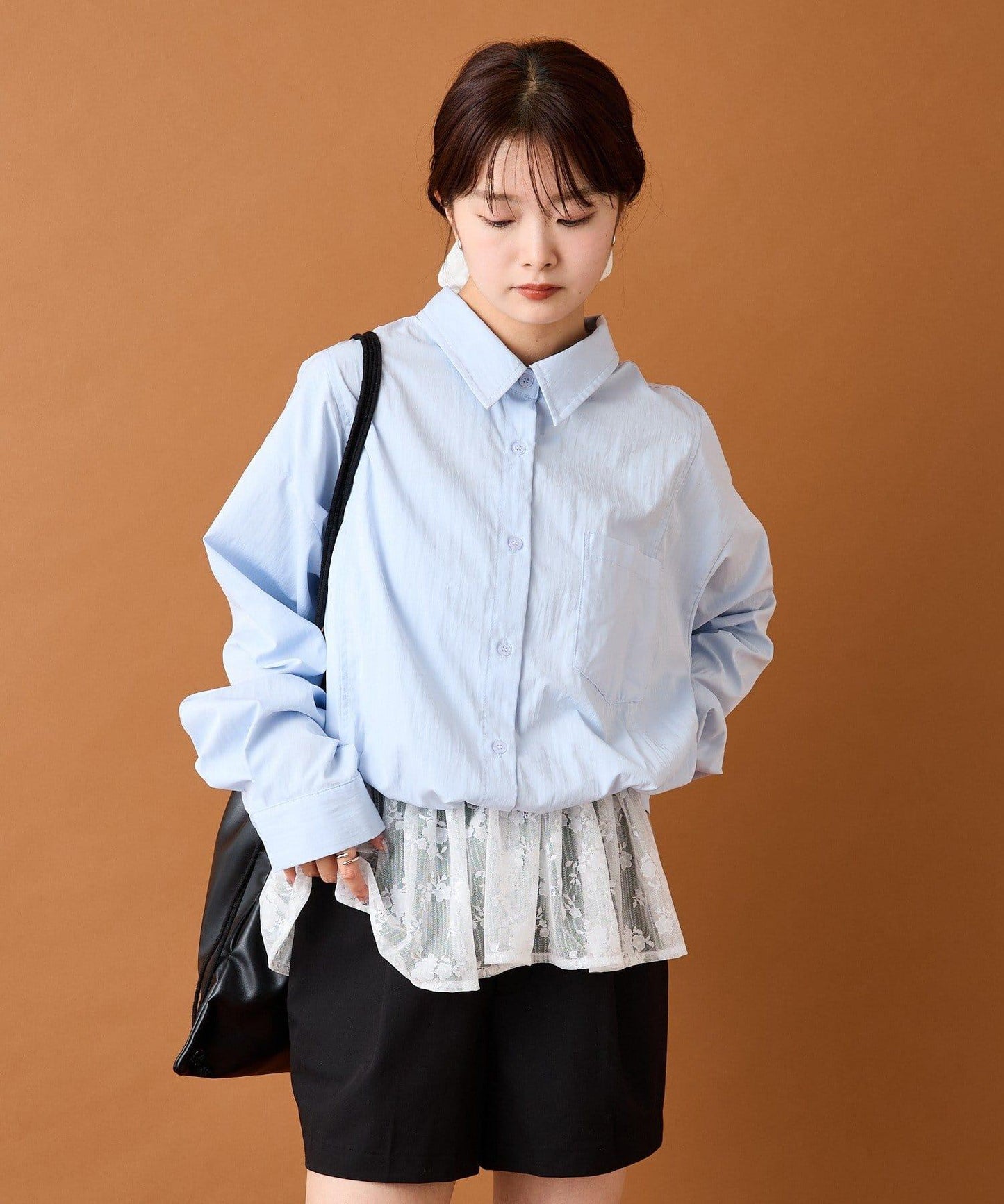 【mystic】蕾絲拼接襯衫