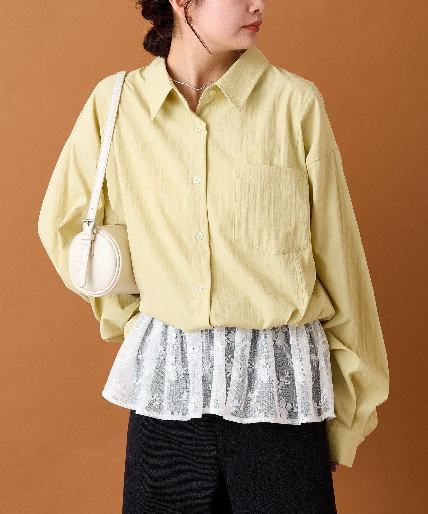 【mystic】蕾絲拼接襯衫