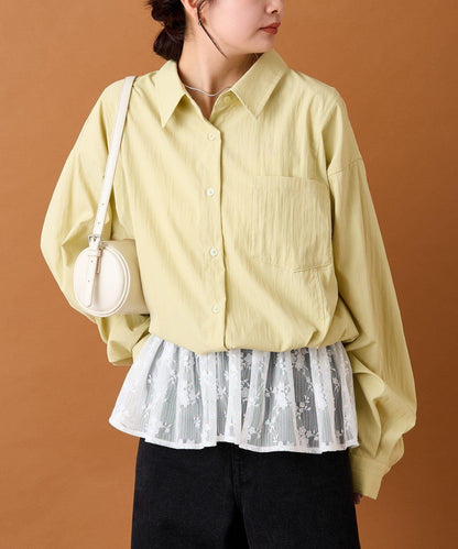 【mystic】蕾絲拼接襯衫