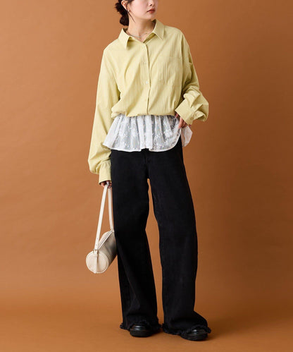 【mystic】蕾絲拼接襯衫