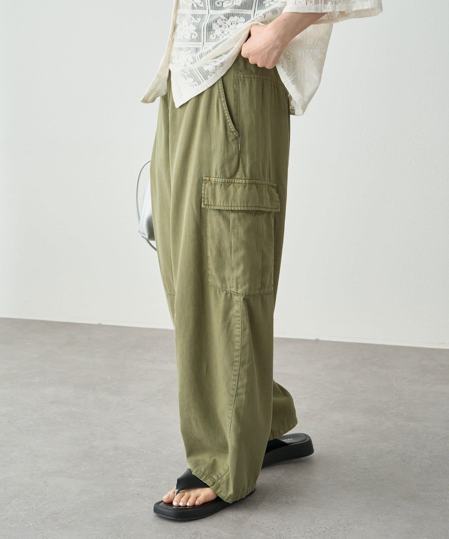 曲線剪裁工裝褲