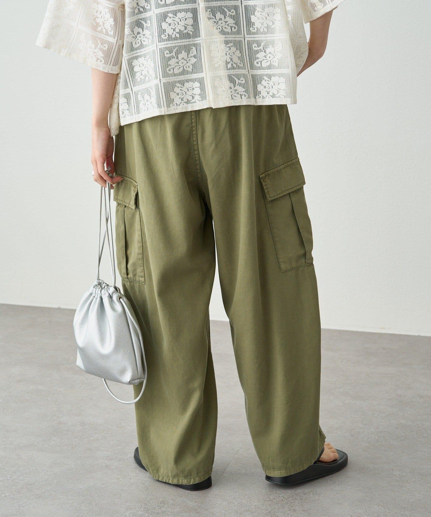 曲線剪裁工裝褲