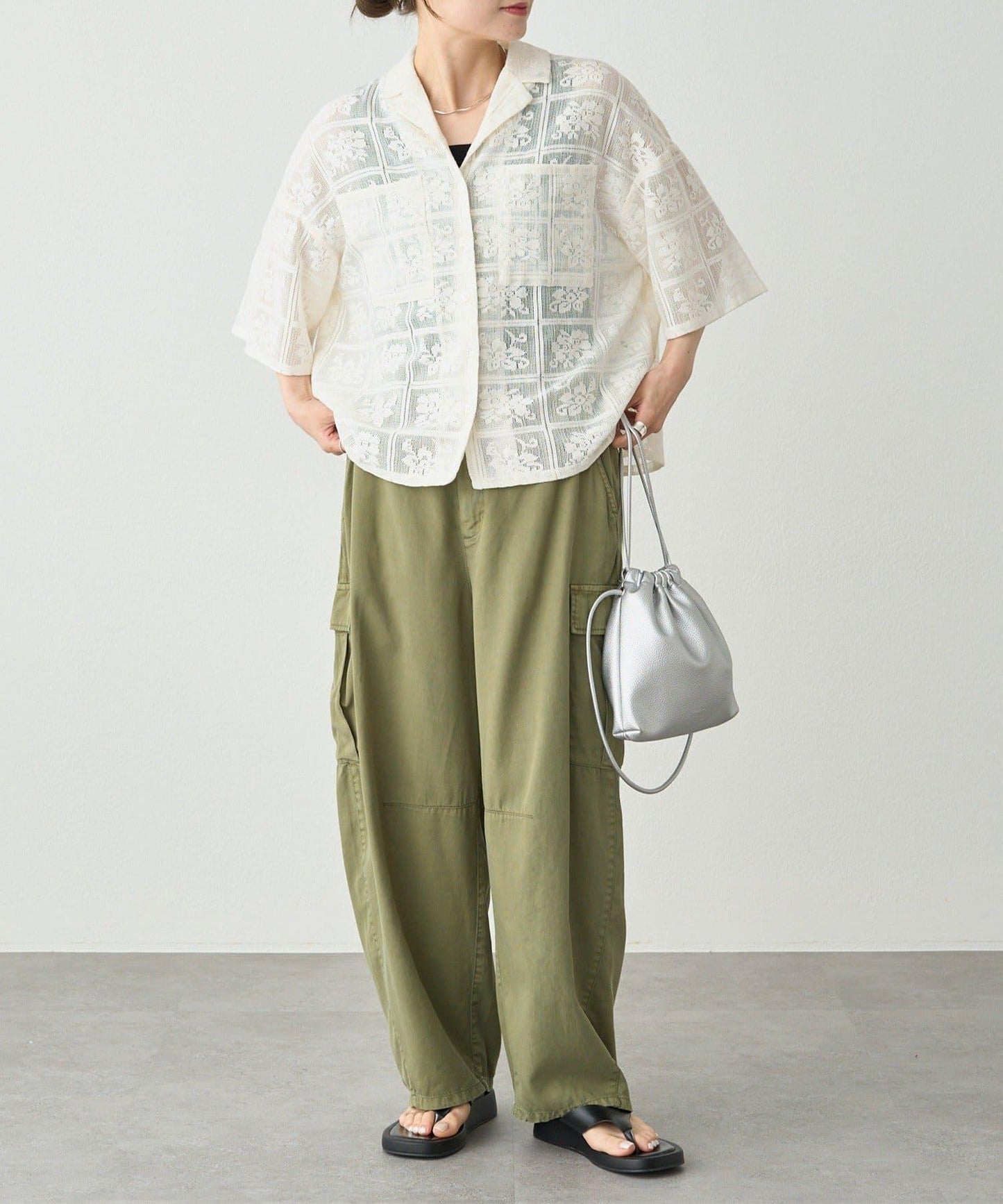 曲線剪裁工裝褲