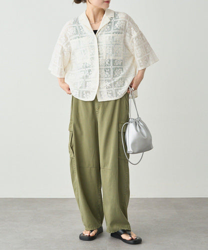 曲線剪裁工裝褲