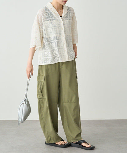 曲線剪裁工裝褲