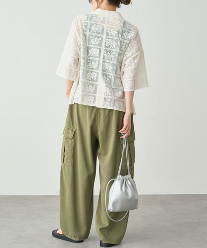 曲線剪裁工裝褲