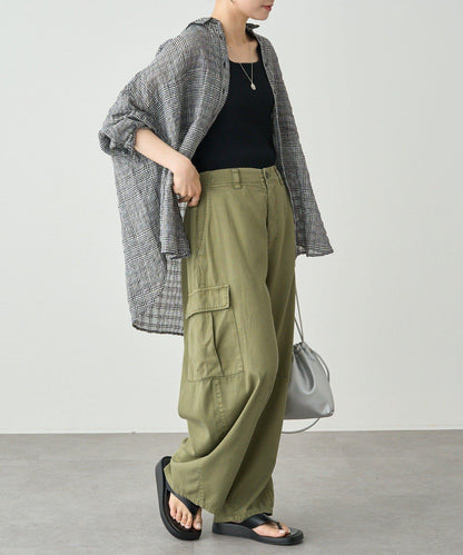 曲線剪裁工裝褲