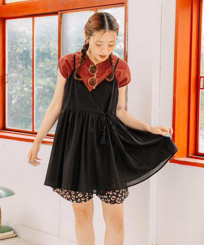 印度卡什米爾吊帶長款束腰襯衫