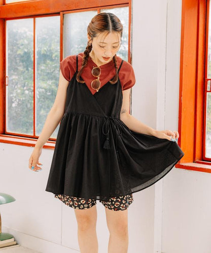 印度卡什米爾吊帶長款束腰襯衫