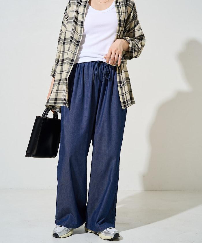 人造纖維丹寧休閒褲