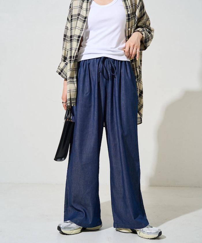 人造纖維丹寧休閒褲