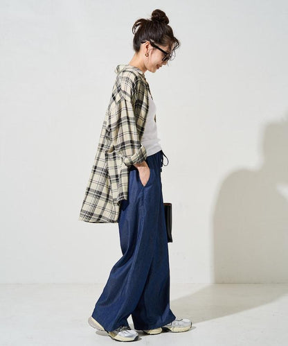 人造纖維丹寧休閒褲