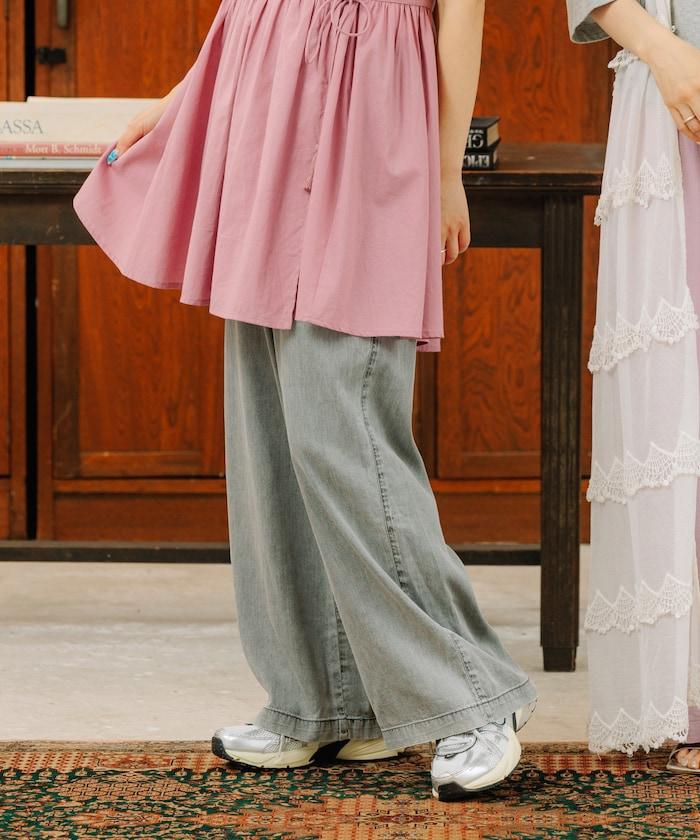 人造纖維丹寧休閒褲