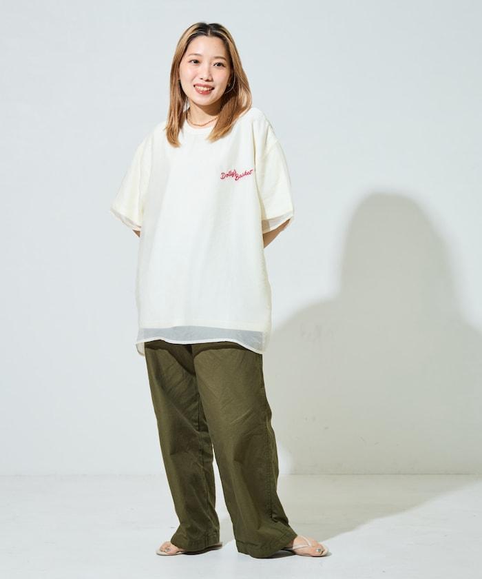 歐根紗 × T恤 背部刺繡 短袖 T恤