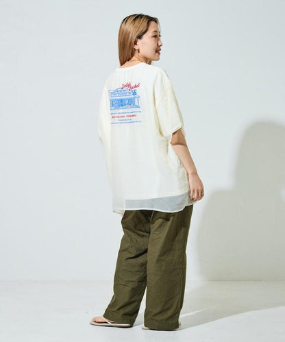 歐根紗 × T恤 背部刺繡 短袖 T恤