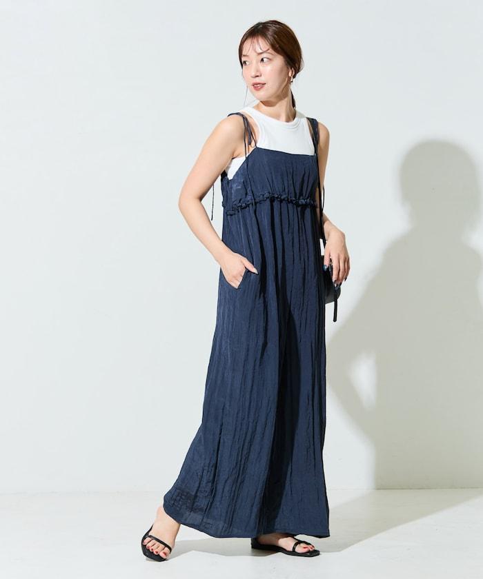 水洗處理 褶邊 增厚 揹帶褲